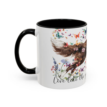 Border Collie #2 “Live like the gate was left open" Accent Mugs, 11oz