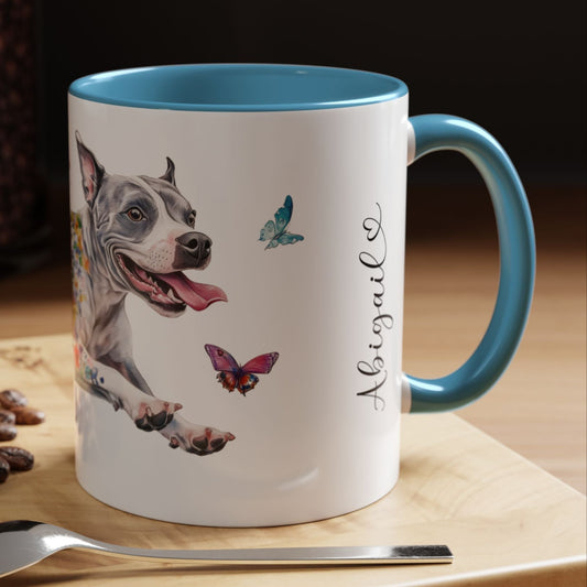 Staffordshire Terrier Personalized Accent Mugs, 11oz