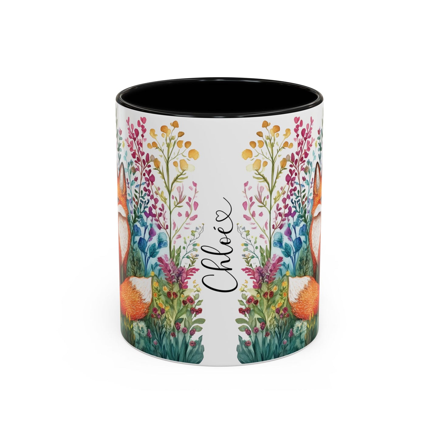Fox #3 Personalized Accent Mugs, 11oz
