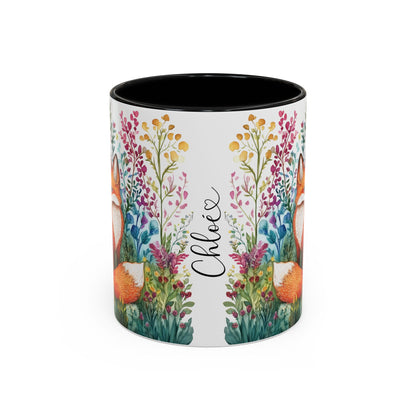 Fox #3 Personalized Accent Mugs, 11oz