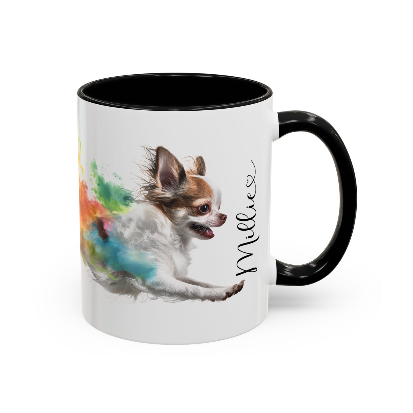 Chihuahua #3 Paint Colourful Personalised Accent Mugs, 11oz