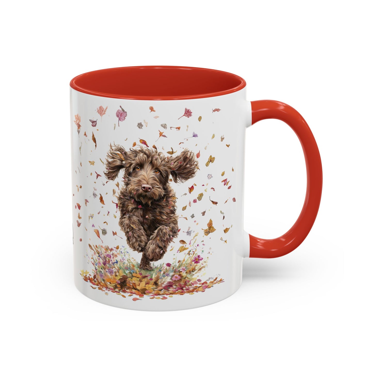 Labradoodle #5 Autumn/Fall, Personalized Accent Mugs, 11oz