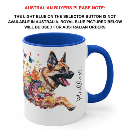 French Bulldog, Brindle running personalized colourful Mugs, 11oz