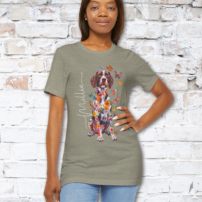 American Brittany #3 Floral Personalized T shirt
