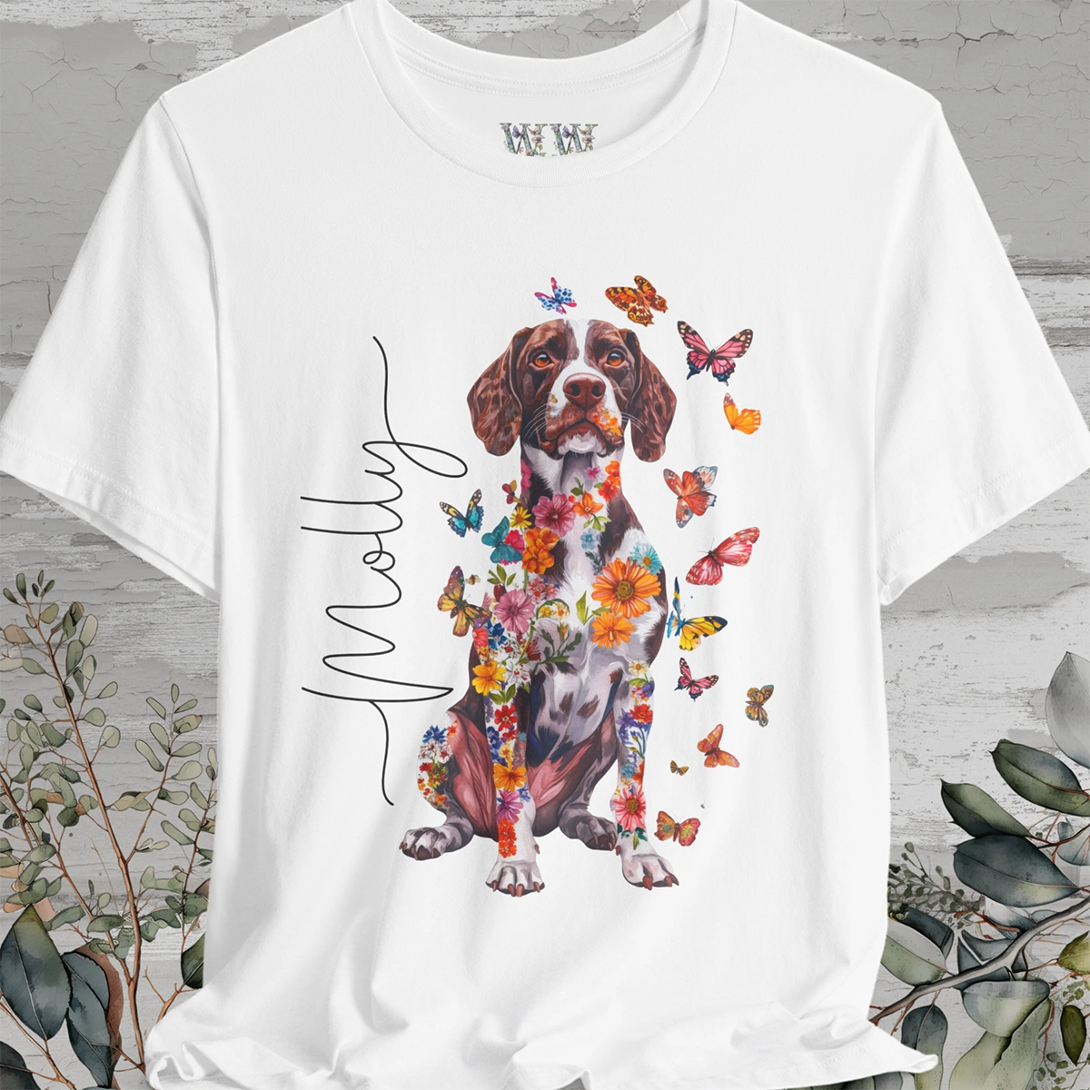 American Brittany #3 Floral Personalized T shirt