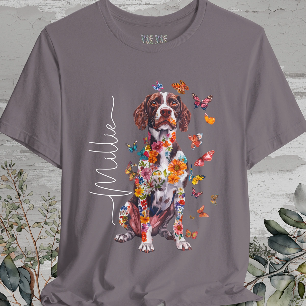 American Brittany #3 Floral Personalized T shirt