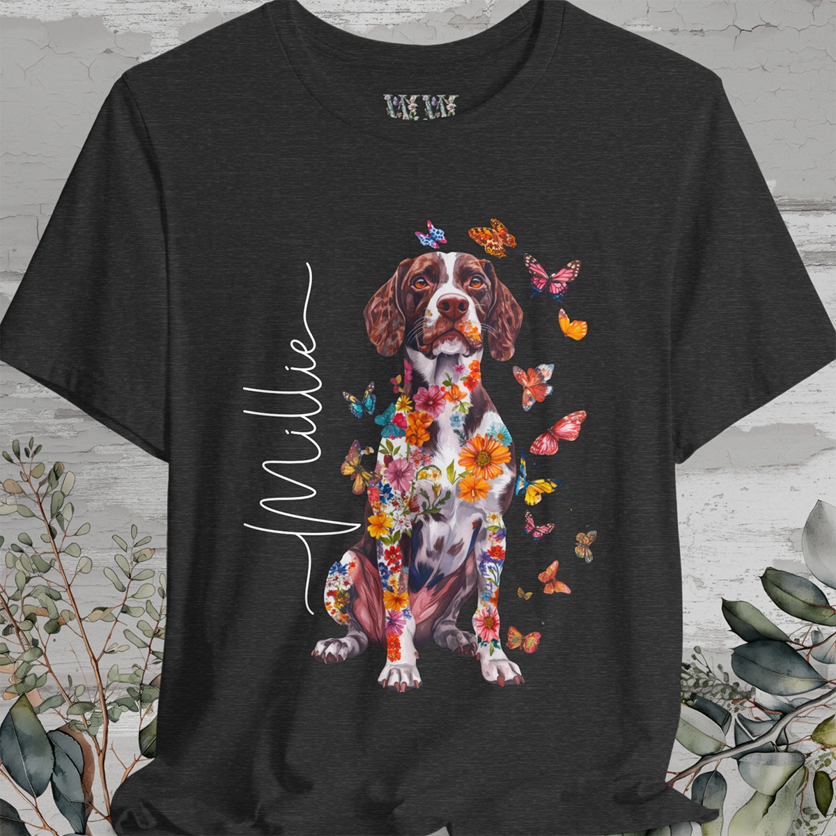 American Brittany #3 Floral Personalized T shirt