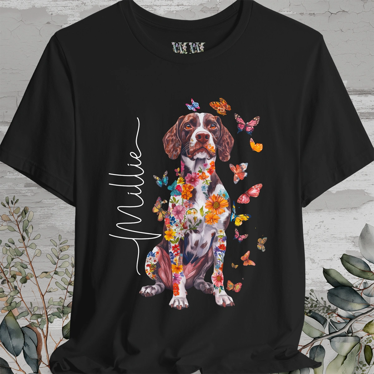 American Brittany #3 Floral Personalized T shirt