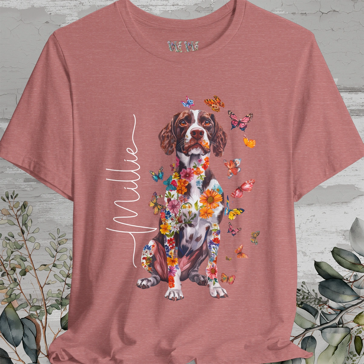 American Brittany #3 Floral Personalized T shirt