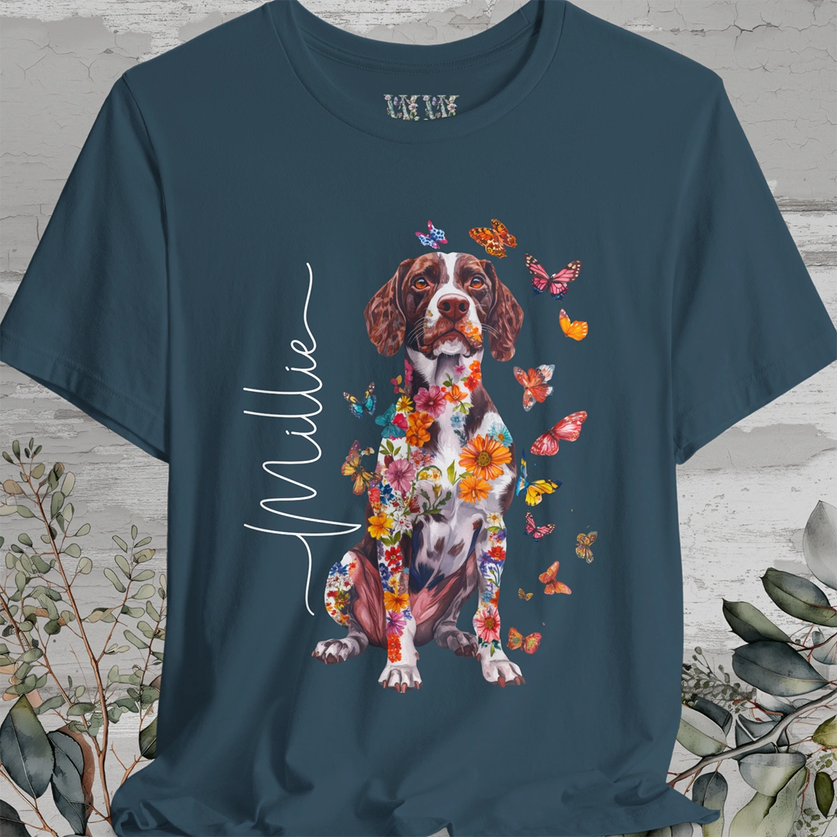 American Brittany #3 Floral Personalized T shirt