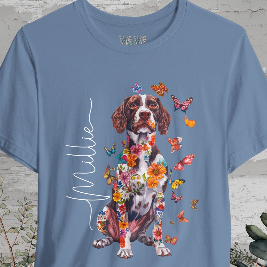 American Brittany #3 Floral Personalized T shirt