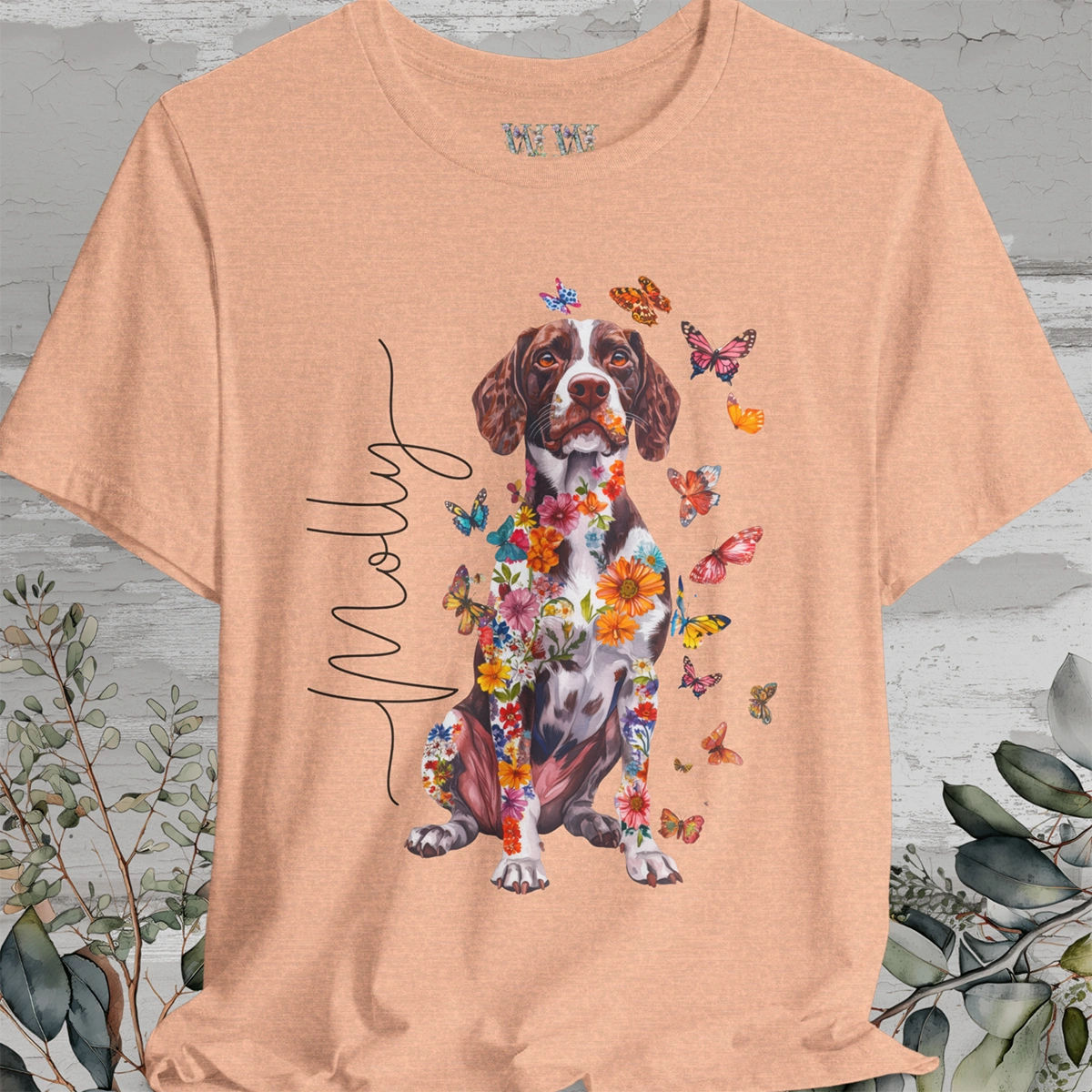 American Brittany #3 Floral Personalized T shirt