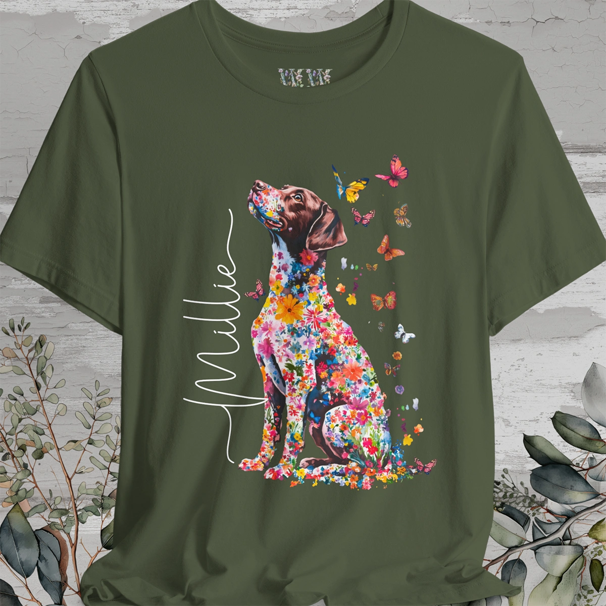 American Brittany #4 Floral Personalized T shirt