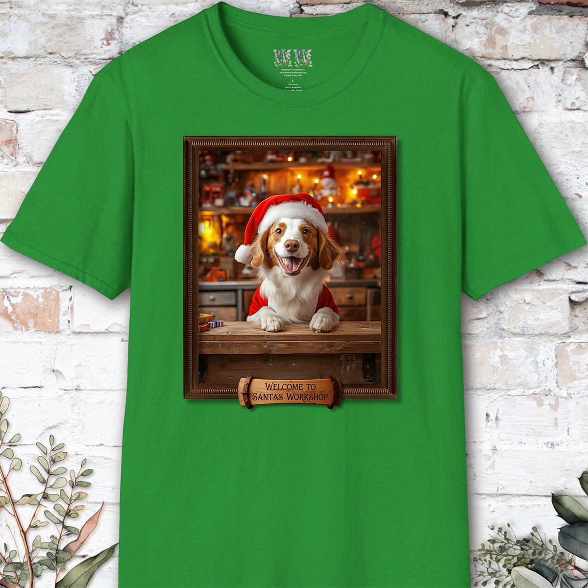 American Brittany Santa's Workshop Unisex T shirt