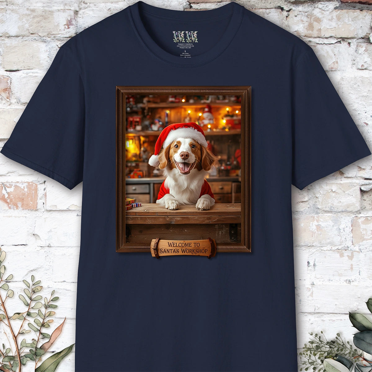 American Brittany Santa's Workshop Unisex T shirt