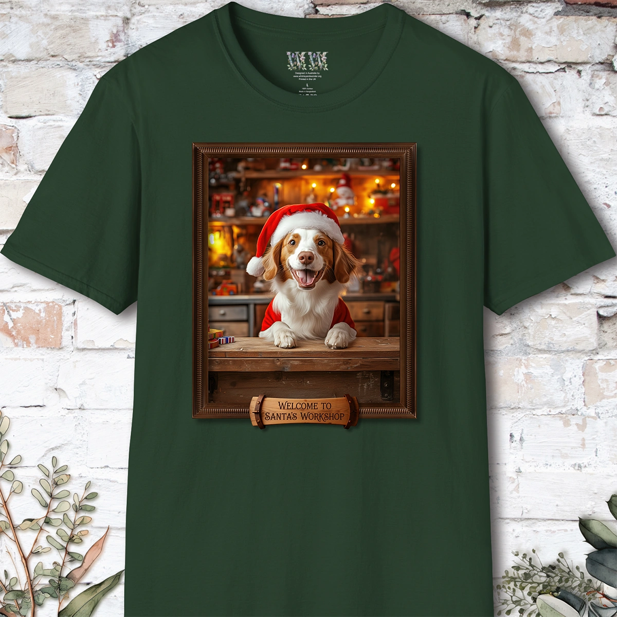 American Brittany Santa's Workshop Unisex T shirt
