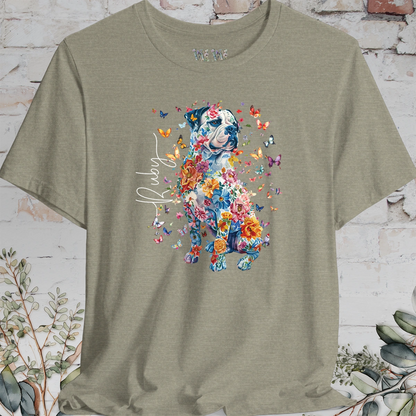 American Bulldog Floral Personalized T shirt
