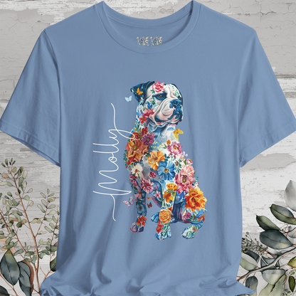 American Bulldog Floral Personalized T shirt