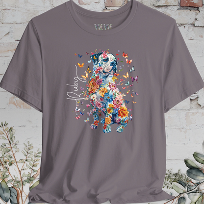 American Bulldog Floral Personalized T shirt