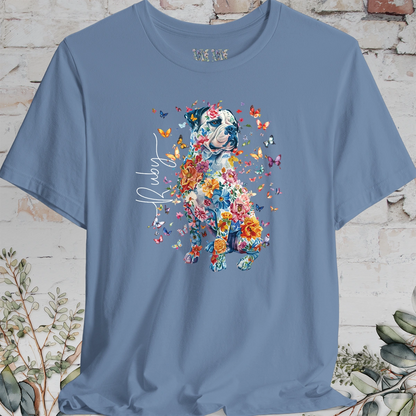 American Bulldog Floral Personalized T shirt