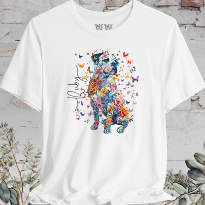 American Bulldog Floral Personalized T shirt
