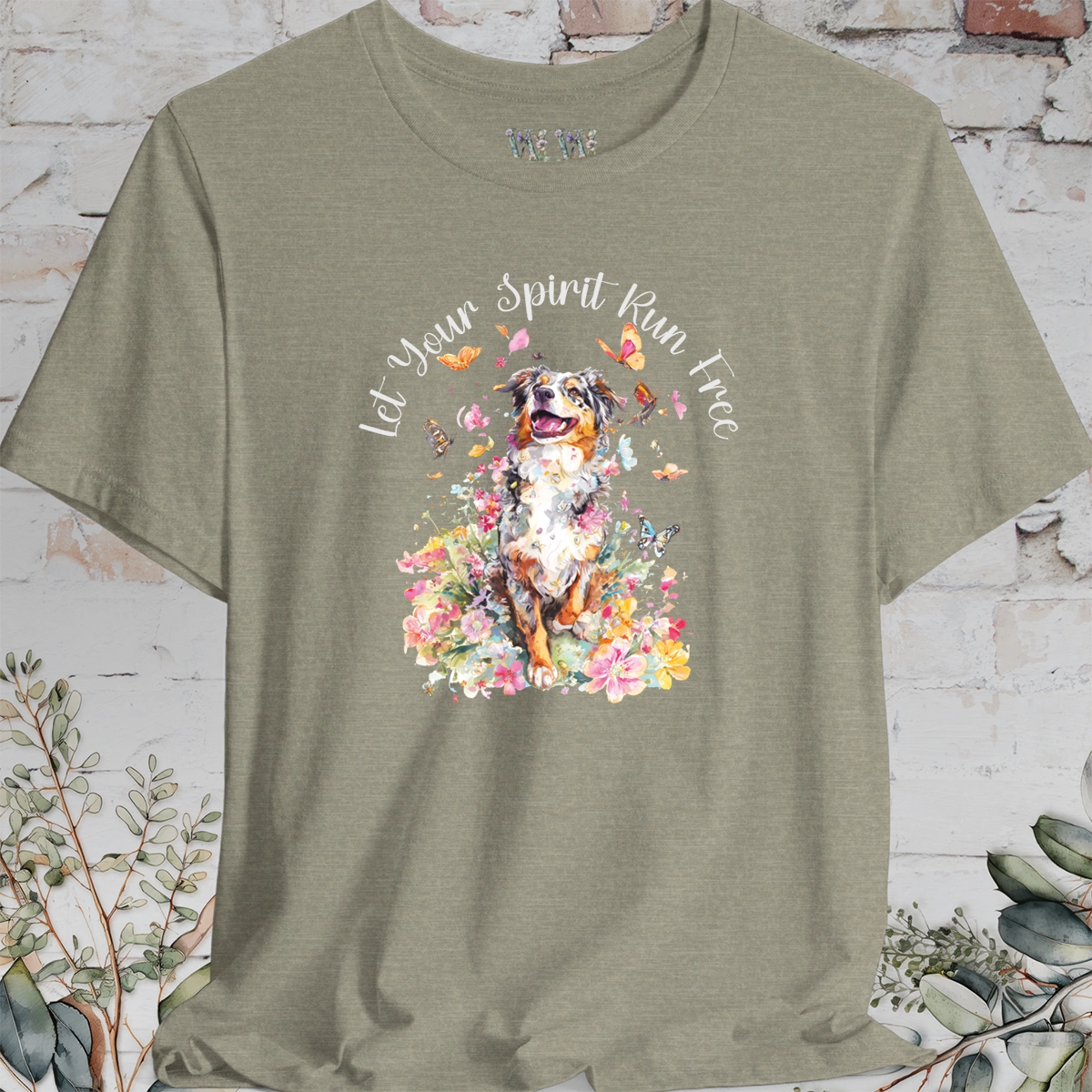 Australian Shepherd #2 'Let your spirit run free' T shirt
