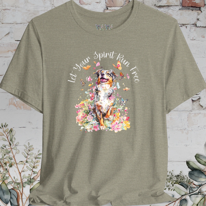 Australian Shepherd #2 'Let your spirit run free' T shirt