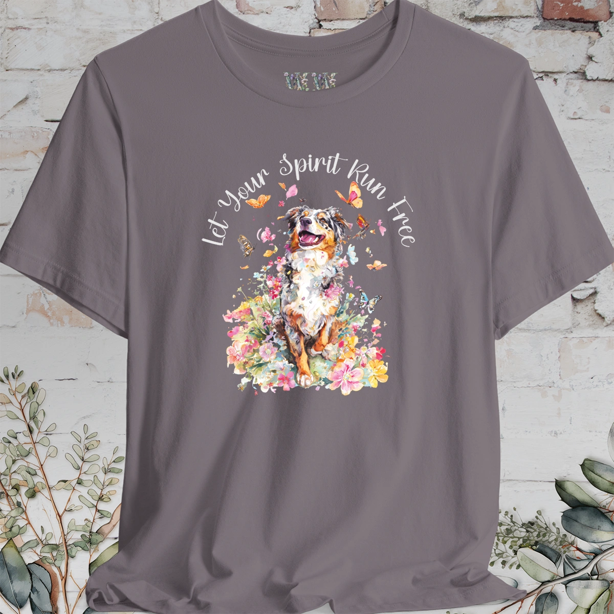 Australian Shepherd #2 'Let your spirit run free' T shirt