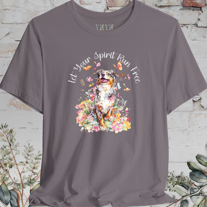 Australian Shepherd #2 'Let your spirit run free' T shirt