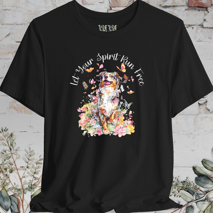 Australian Shepherd #2 'Let your spirit run free' T shirt