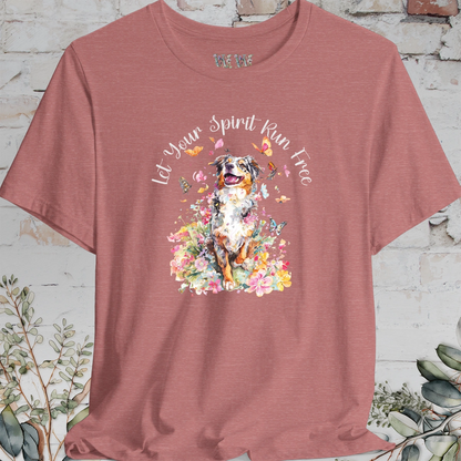 Australian Shepherd #2 'Let your spirit run free' T shirt