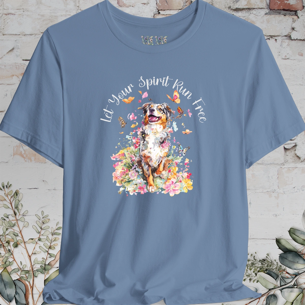 Australian Shepherd #2 'Let your spirit run free' T shirt