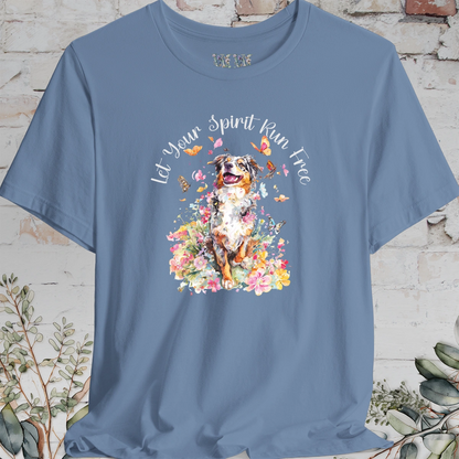 Australian Shepherd #2 'Let your spirit run free' T shirt