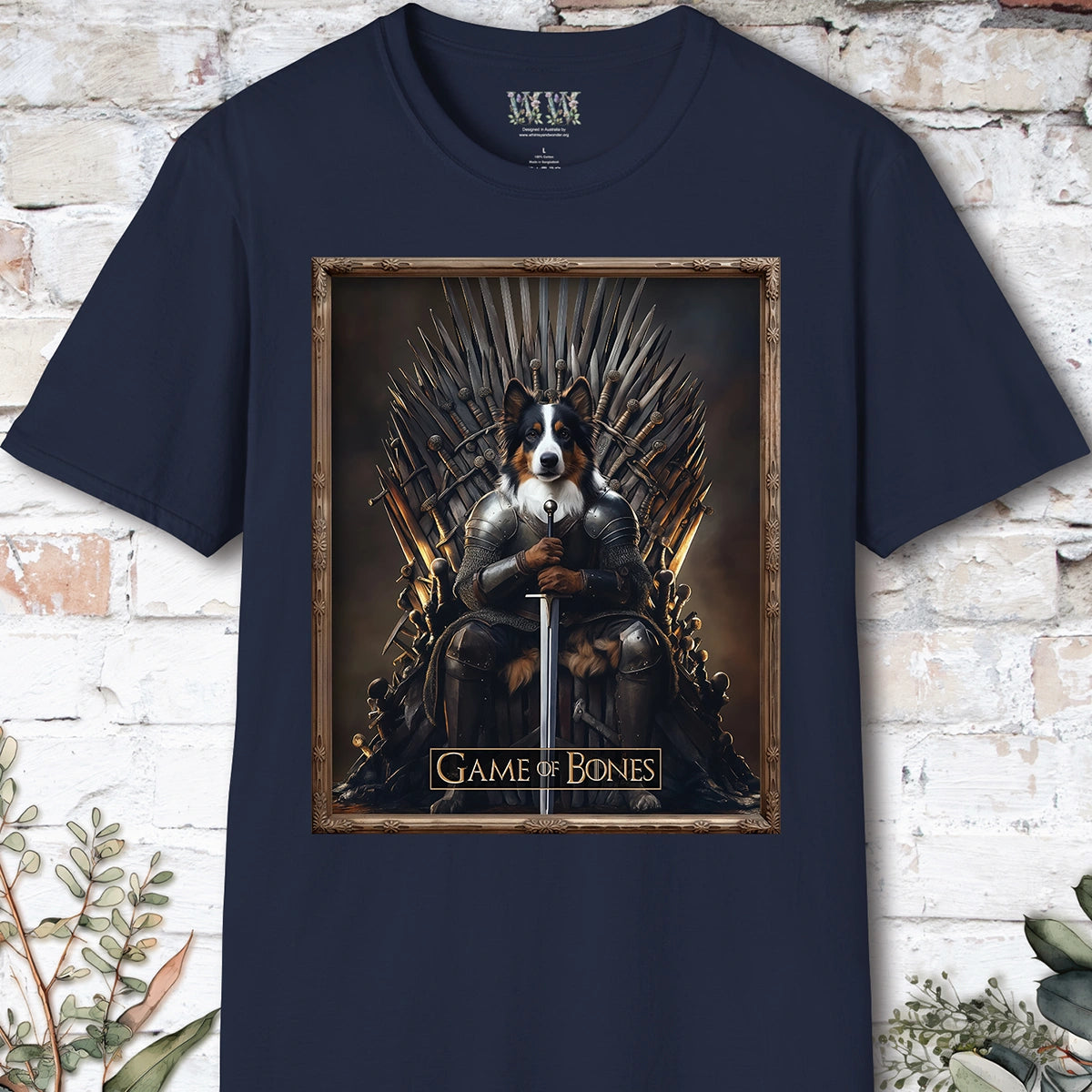 Australian Shepherd Game of Bones, Unisex T shirt