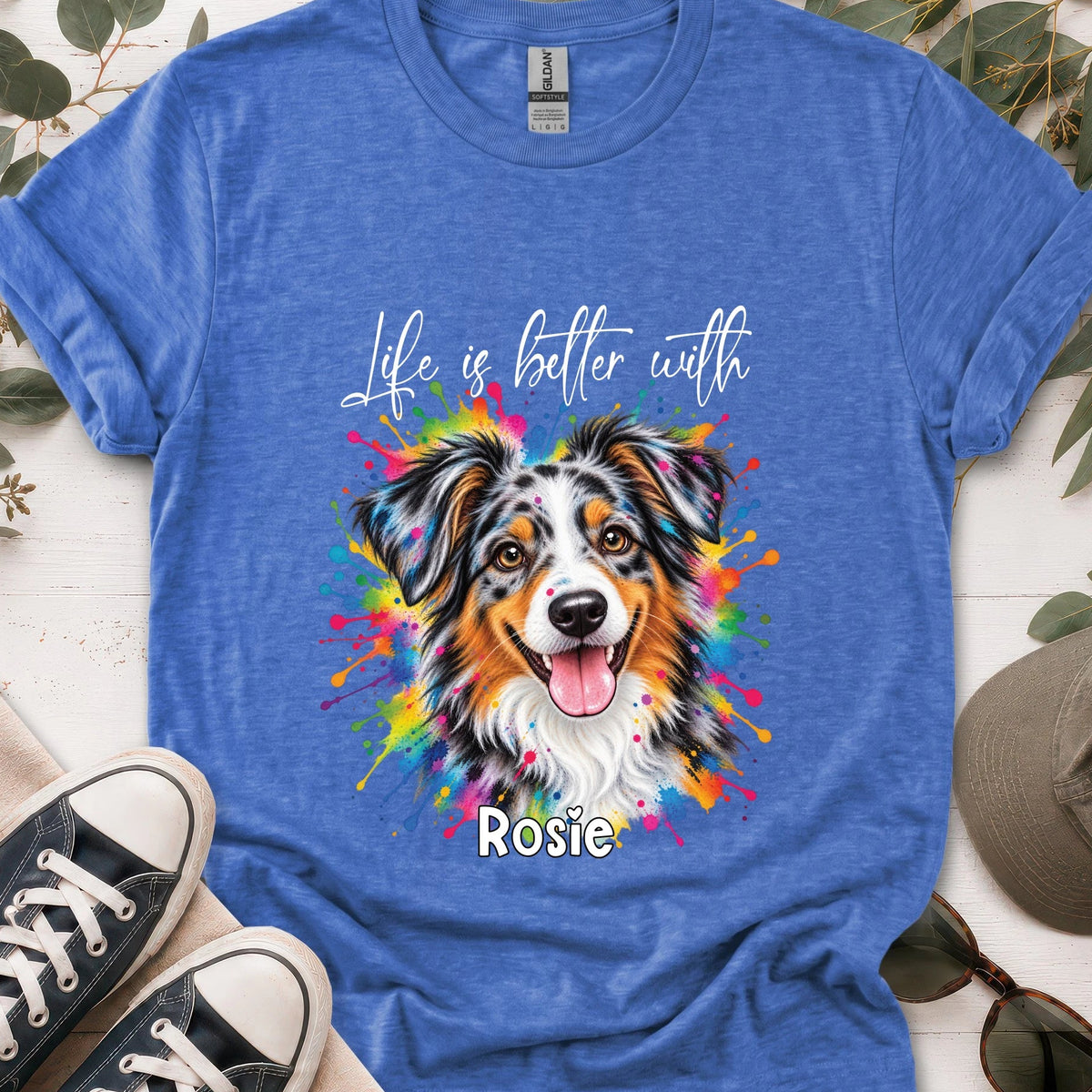 Australian Shepherd #1, Life is better with, unisex T shirt
