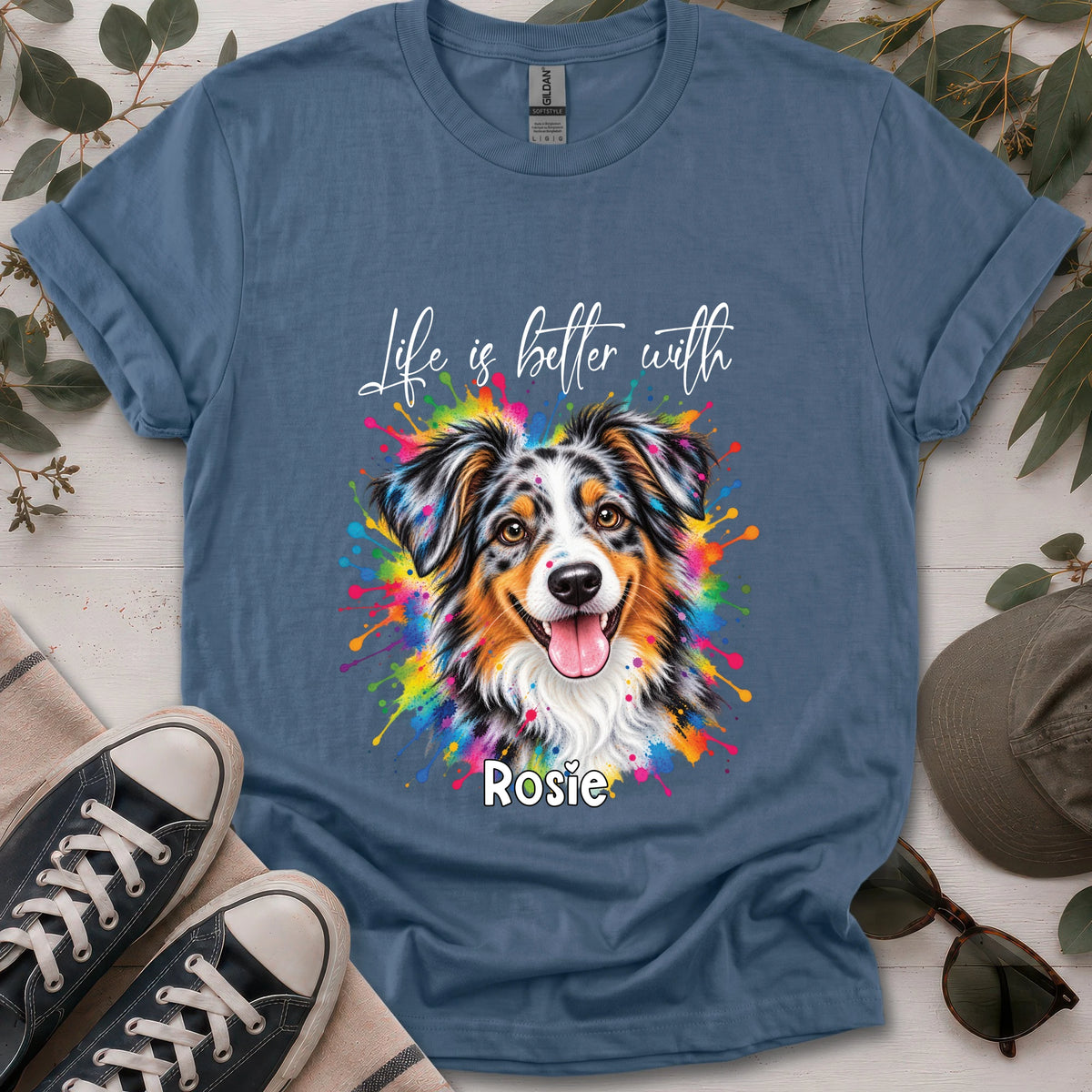 Australian Shepherd #1, Life is better with, unisex T shirt