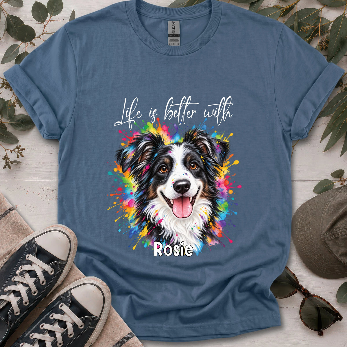 Australian Shepherd #4, Life is better with, unisex T shirt