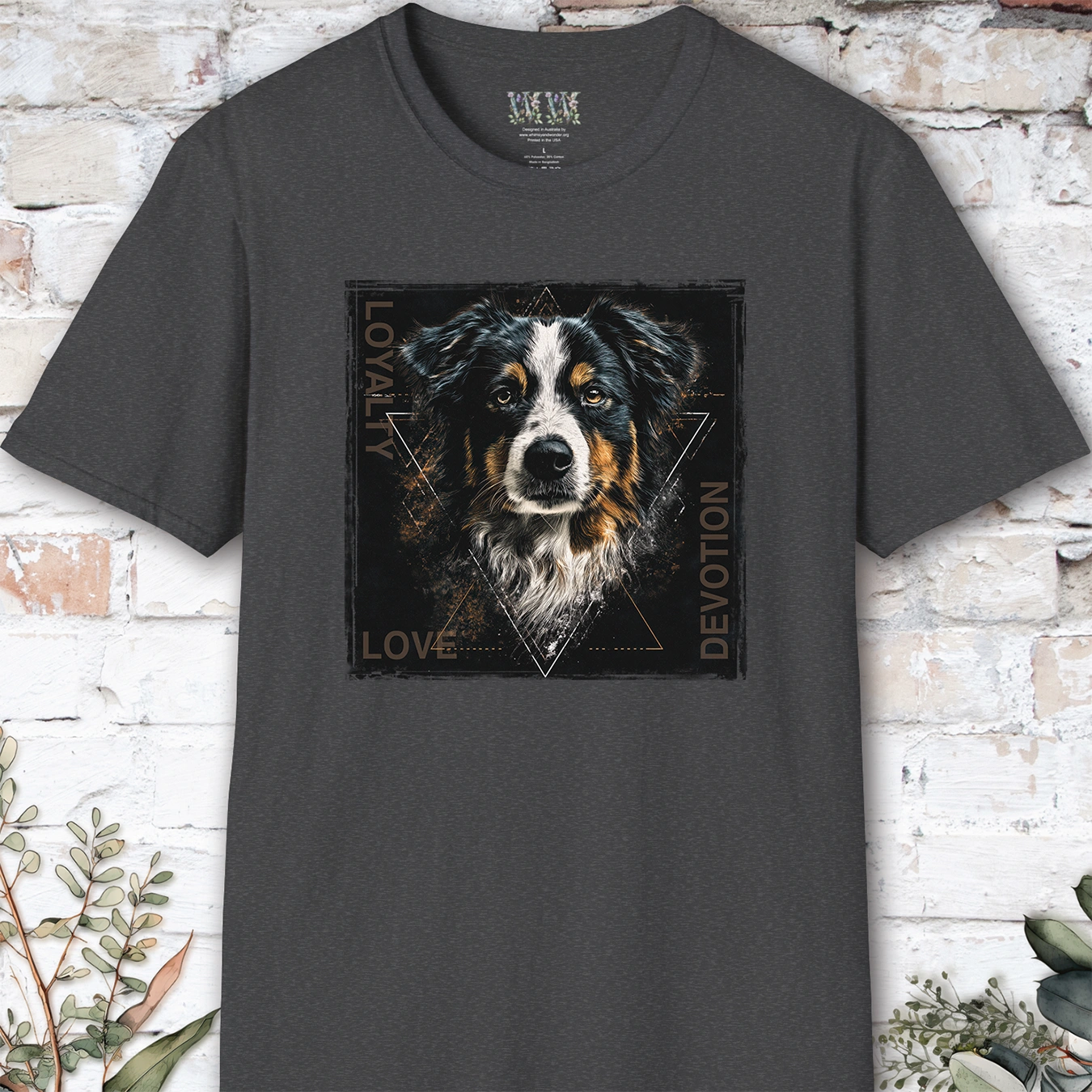Australian Shepherd Devotion, Loyalty, Love, Devotion unisex T Shirt