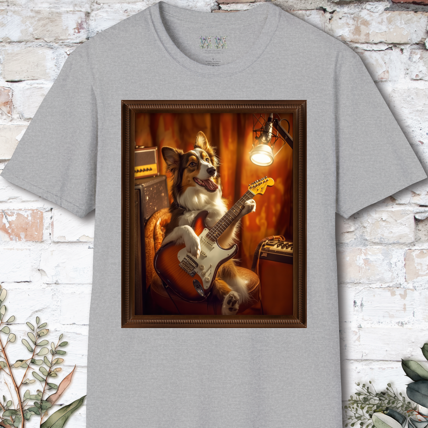 Australian Shepherd Guitar unisex T shirt
