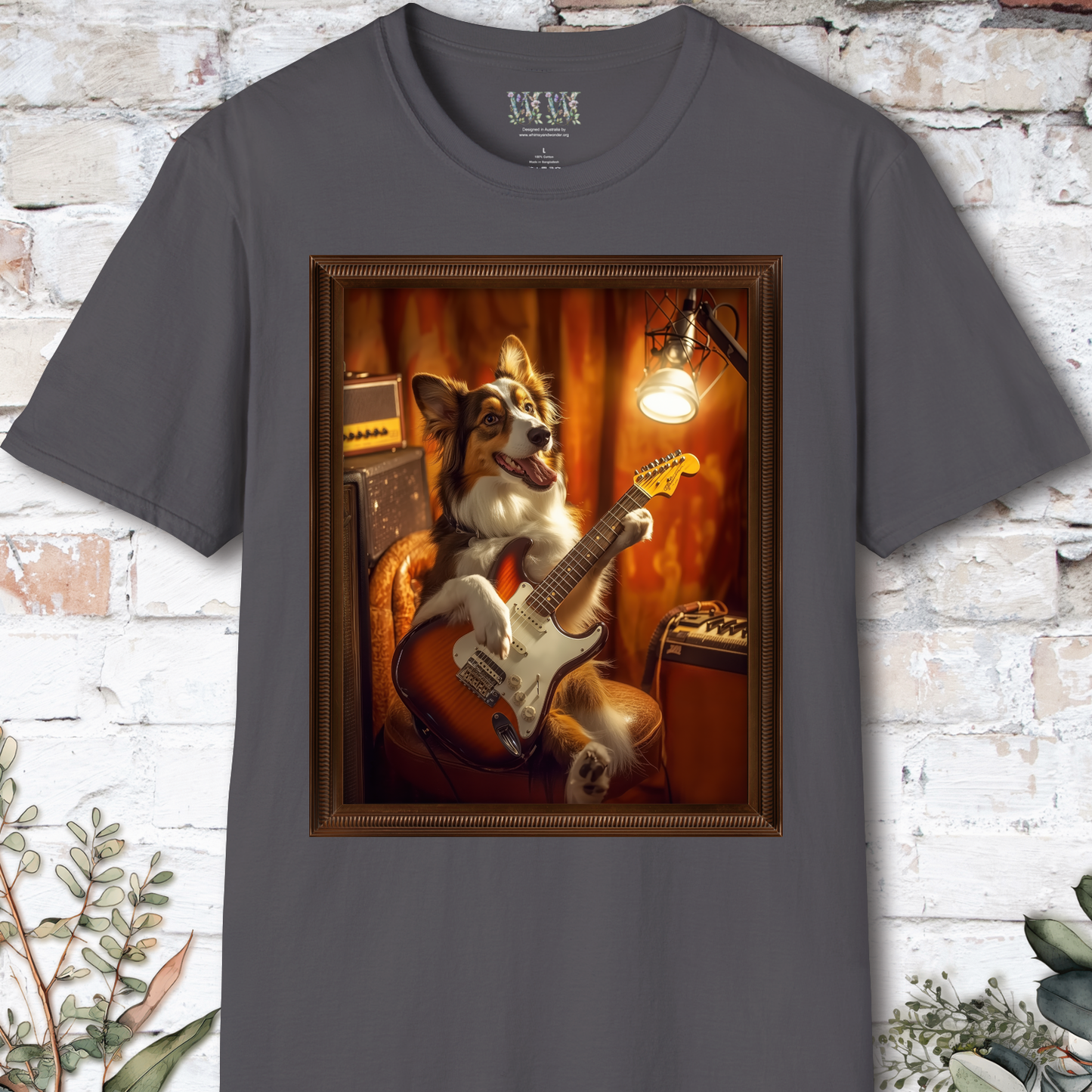 Australian Shepherd Guitar unisex T shirt