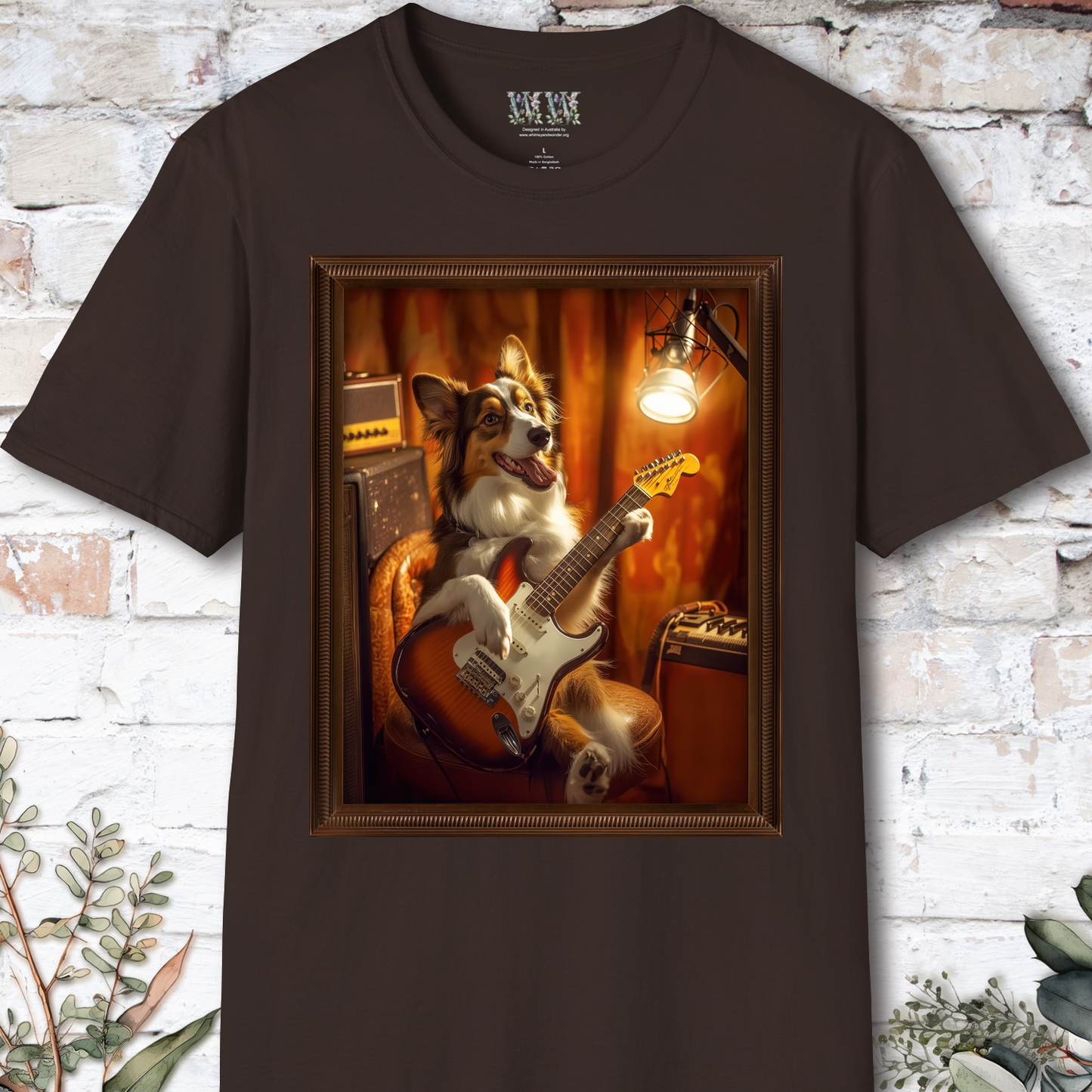 Australian Shepherd Guitar unisex T shirt