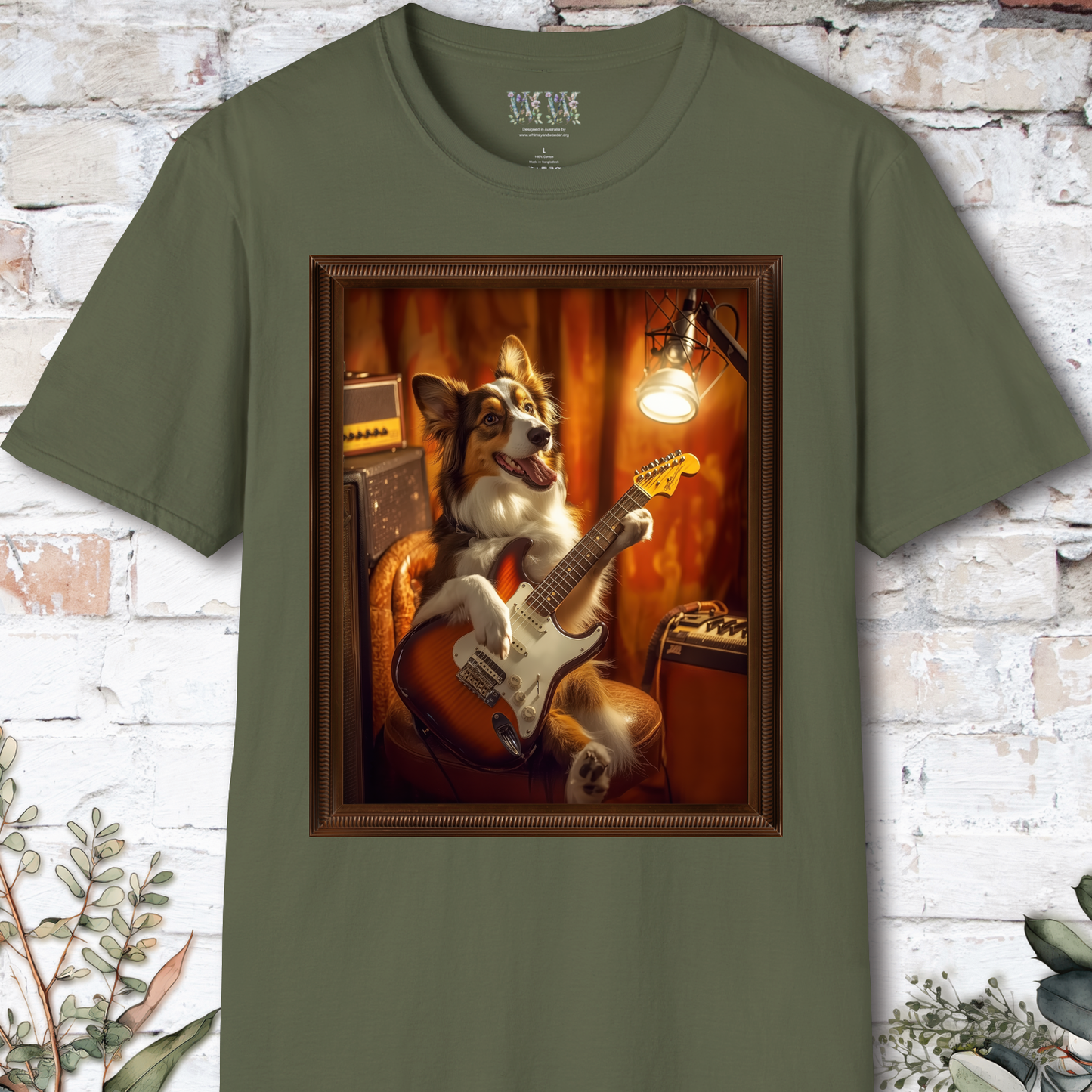 Australian Shepherd Guitar unisex T shirt
