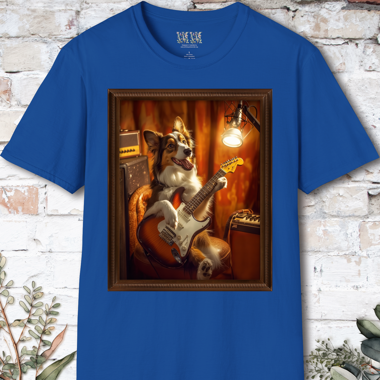 Australian Shepherd Guitar unisex T shirt