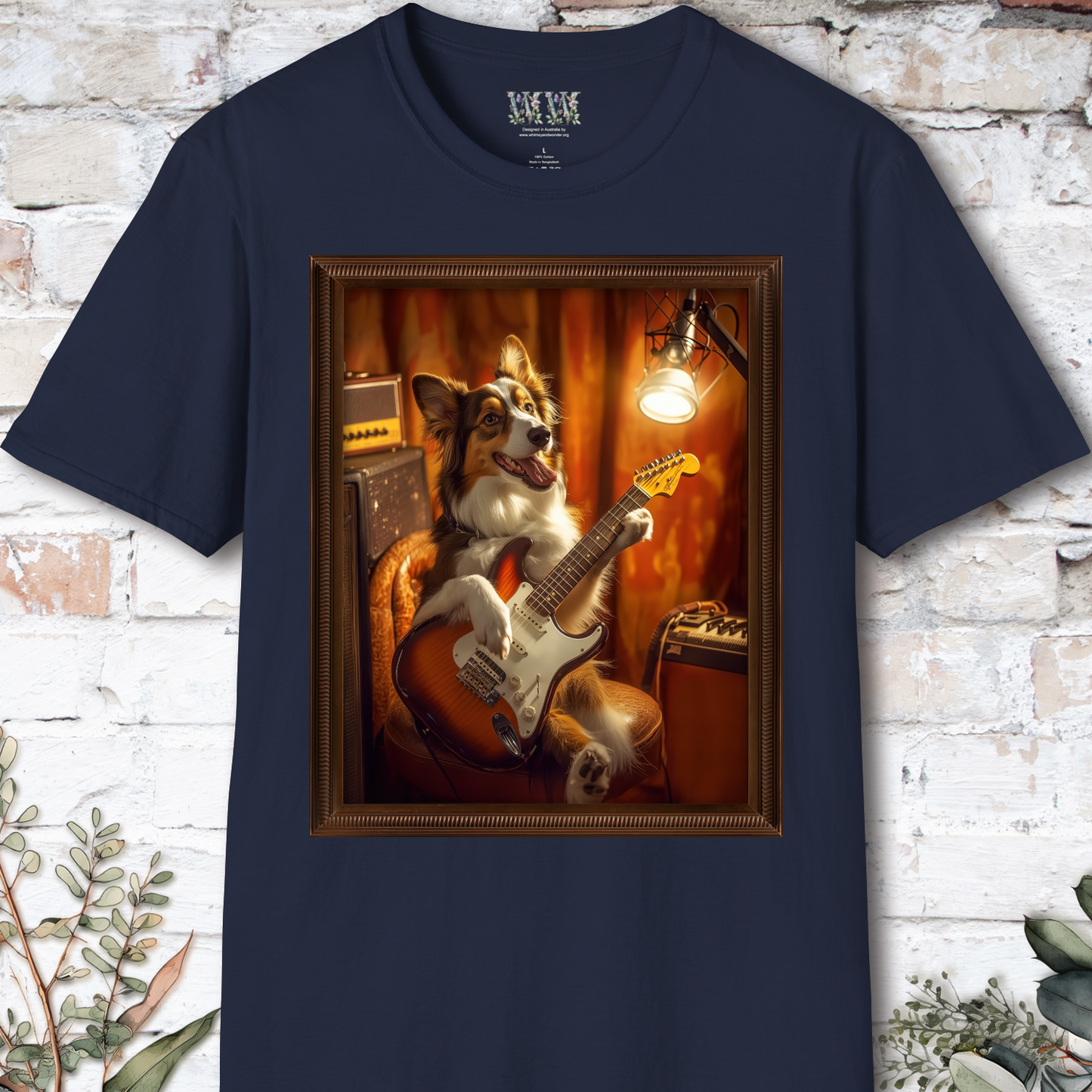 Australian Shepherd Guitar unisex T shirt