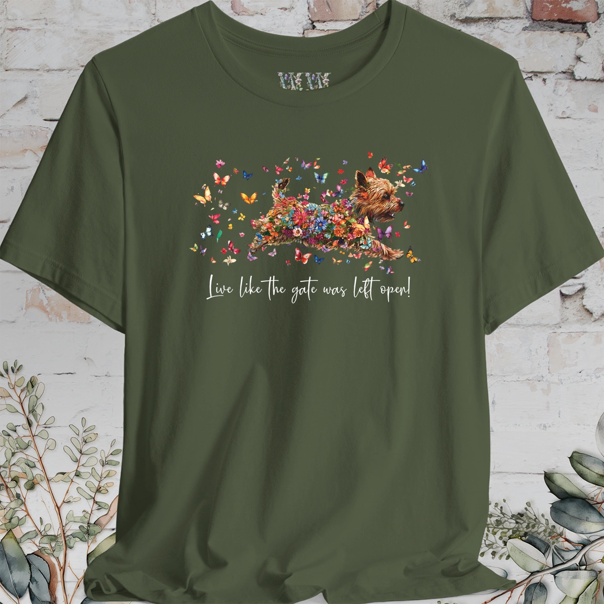 Australian Terrier #1 'Live like the gate was left open' T shirt