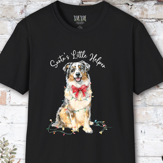 Australian Shepherd #1 Santa's little helper. unisex T shirt