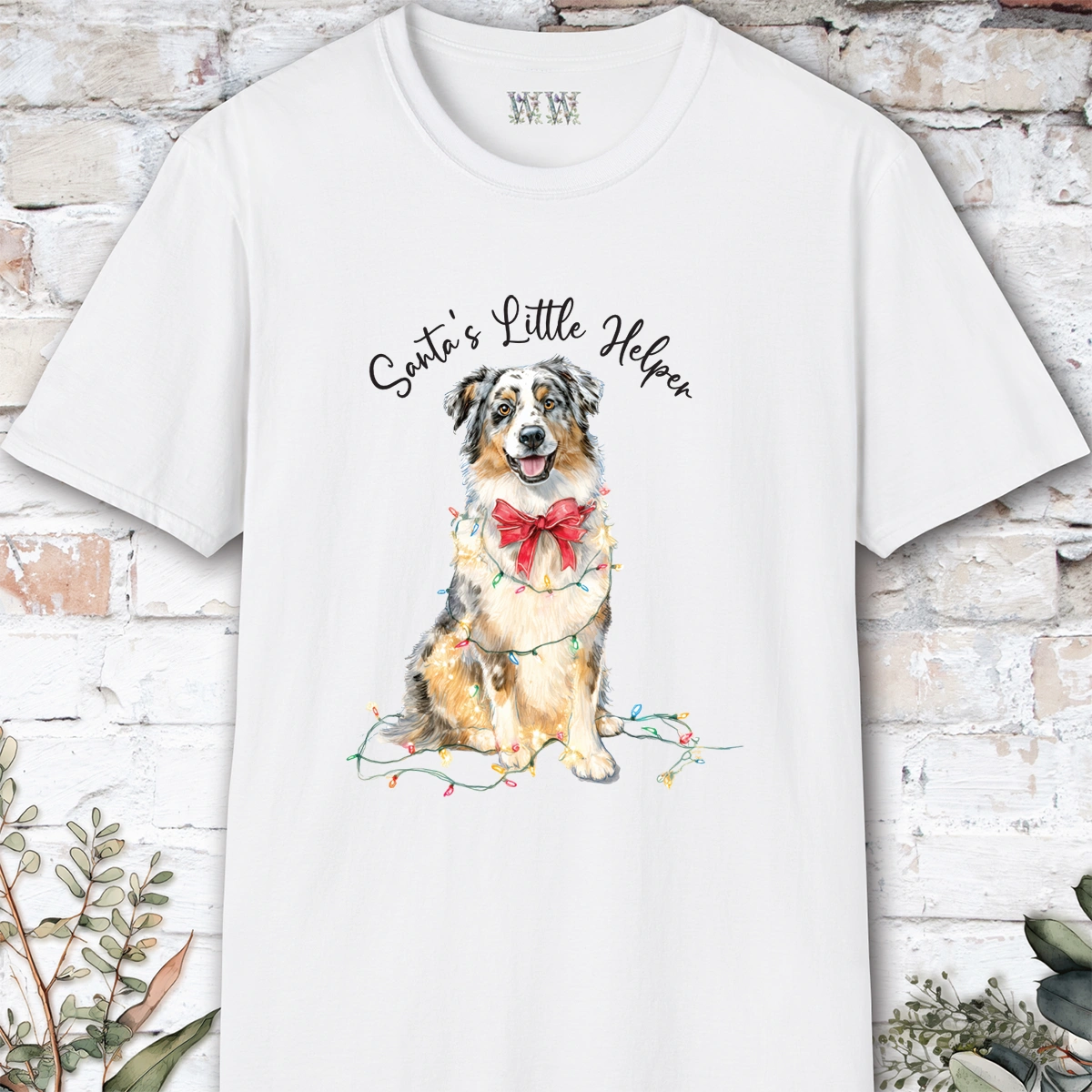 Australian Shepherd #1 Santa's little helper. unisex T shirt