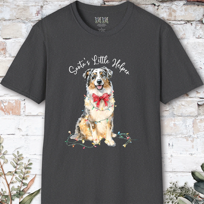 Australian Shepherd #1 Santa's little helper. unisex T shirt