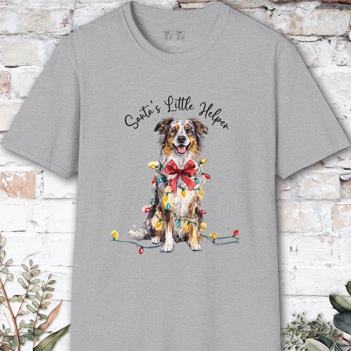 Australian Shepherd #2 Santa's little helper. unisex T shirt
