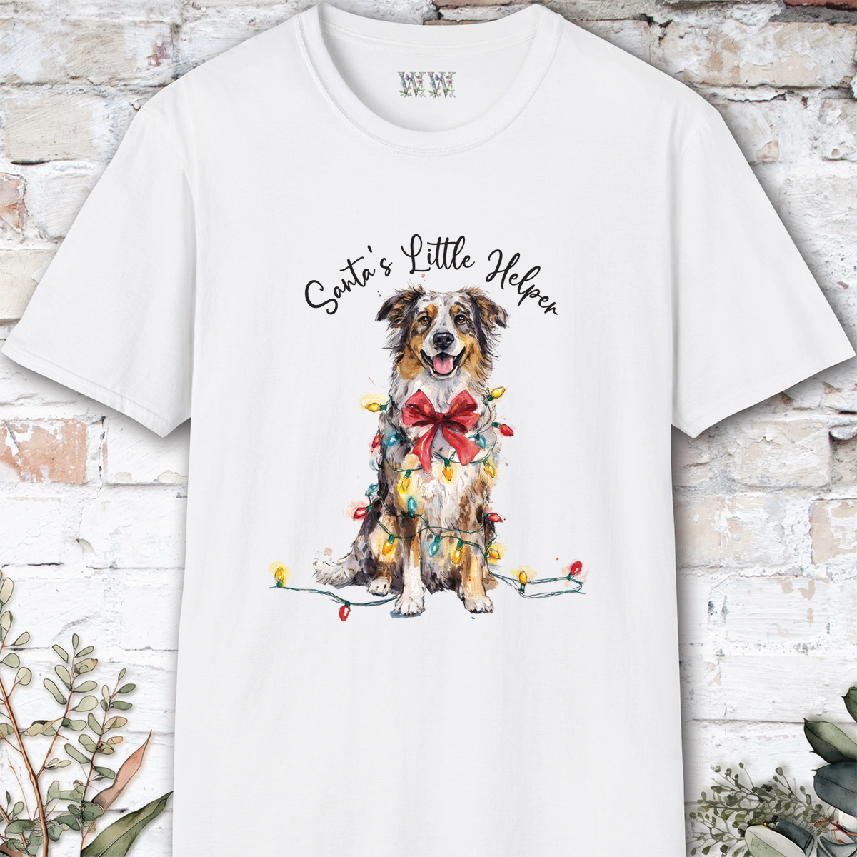 Australian Shepherd #2 Santa's little helper. unisex T shirt